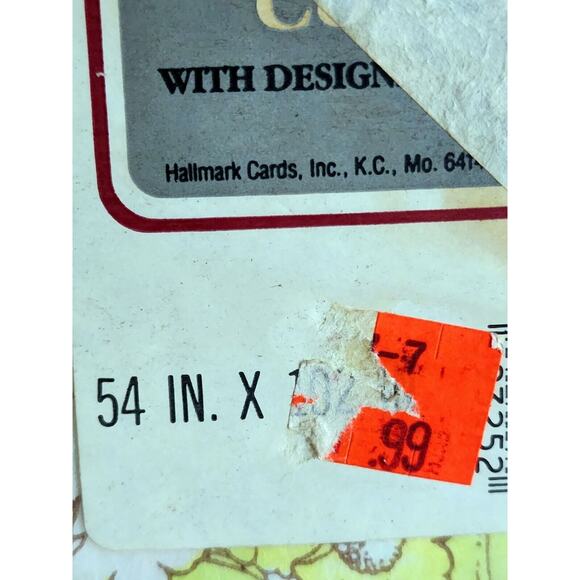 Vintage Crepe Paper Table Cover Flowers 54x102 Sealed NOS - Picture 8 of 8